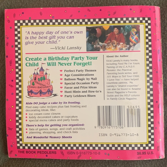 Birthday Parties Best Party Tips & Ideas by Vicki Lansky. 7 1/2” x 7”. Ages 1-8 - Picture 2 of 5